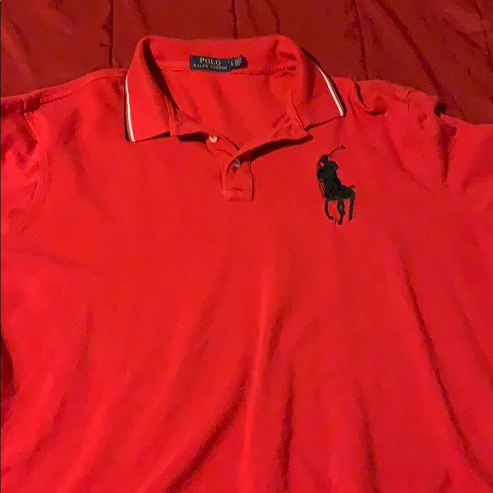 Red long sleeve polo